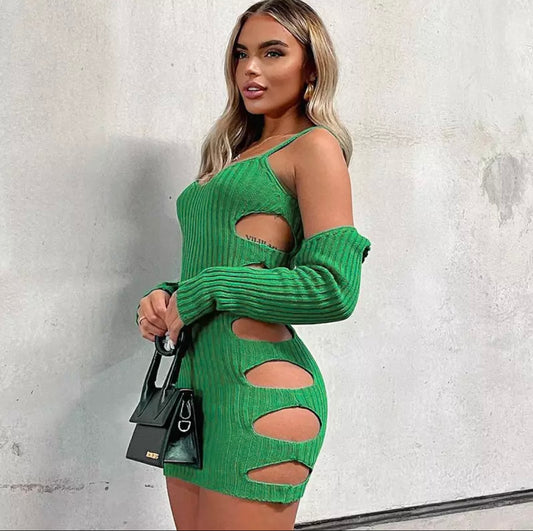 Miami Cut Out Dress - Green