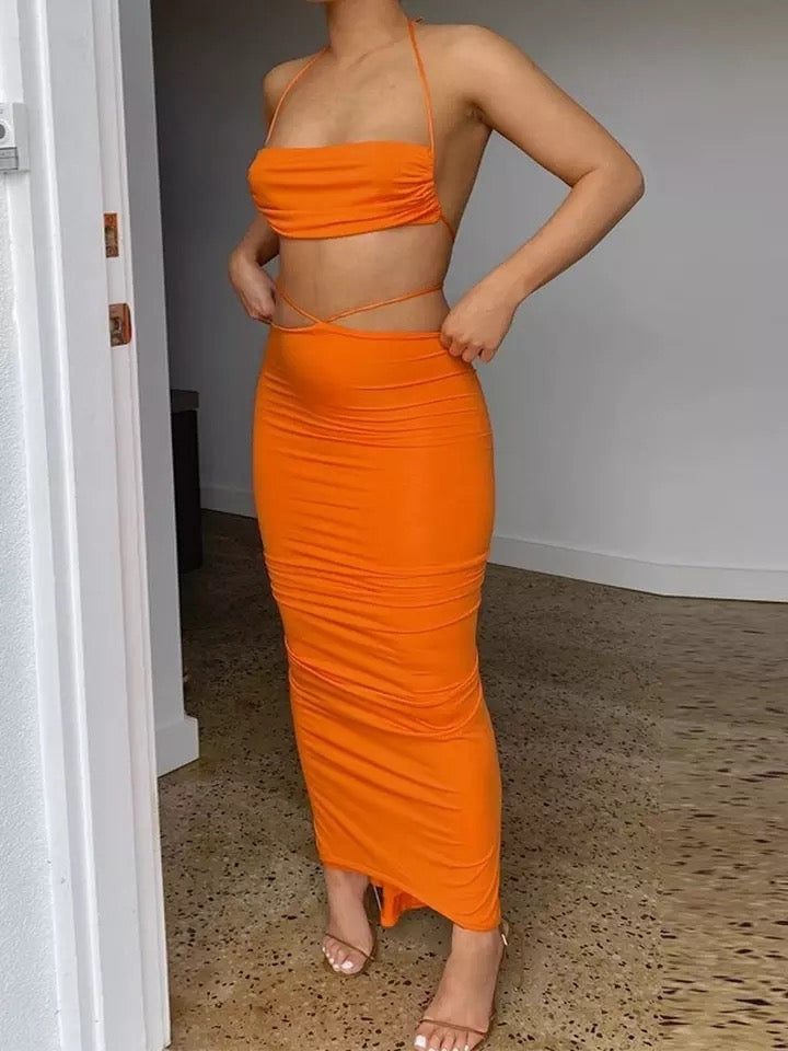 Cabo Skirt Set - Orange