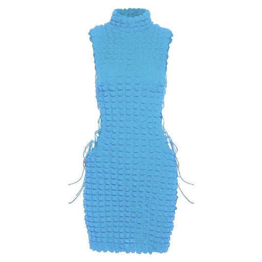 Atlanta Textured Dress - Blue